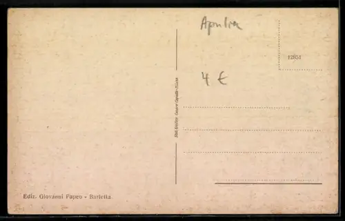 AK Barletta, Via M. R. Imbriani con passanti e edifici storici