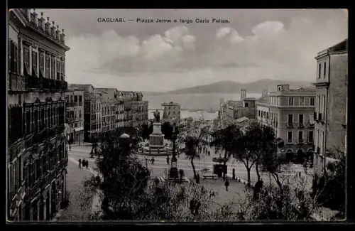 AK Cagliari, Piazza Jenne e largo Carlo Felice con vista sul mare