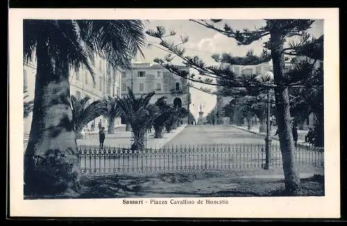 AK Sassari, Piazza Cavallino de Honestis con palme e cancellata