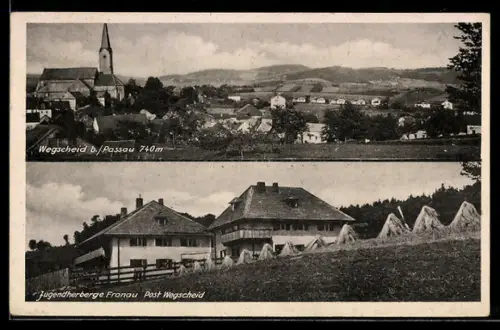 AK Wegscheid, Totalansicht, Jugendherberge Fronau