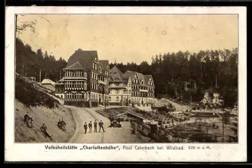 AK Calmbach bei Wildbad, Partie an der Volksheilstätte Charlottenhöhe