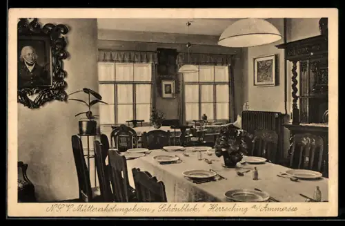 AK Herrsching a. Ammersee, N. S. V. Müttergenesungsheim Schönblick, Speisezimmer, Innenansicht