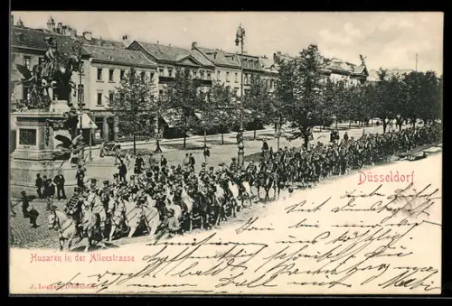 AK Düsseldorf, Husaren in der Alleestrasse