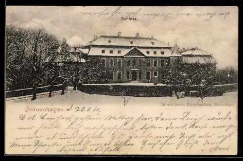 AK Stavenhagen, Schloss im Winter