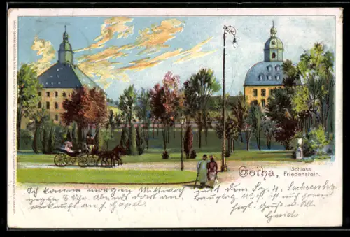 Lithographie Gotha, Schloss Friedenstein