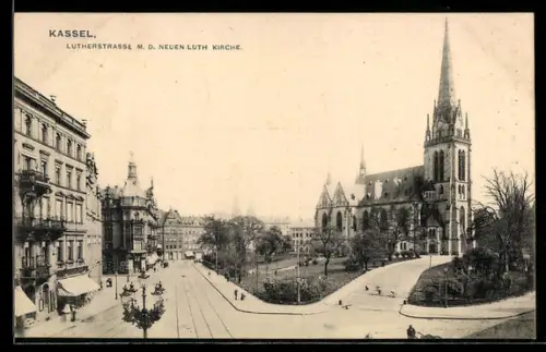 AK Kassel, Lutherstrasse, neue Lutherkirche
