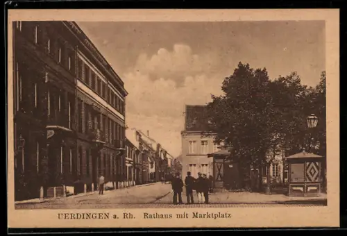 AK Uerdingen a. Rh., Rathaus, Marktplatz