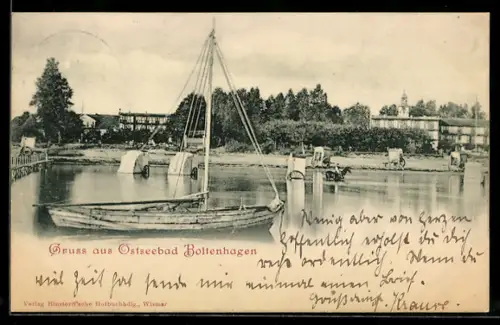 AK Ostseebad Boltenhagen, Blick zum Strand mit Hotels
