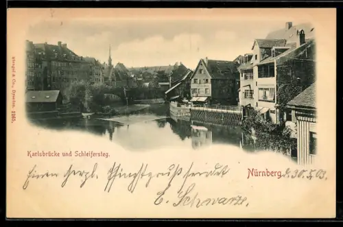 AK Nürnberg, Karlsbrücke und Schleifersteg