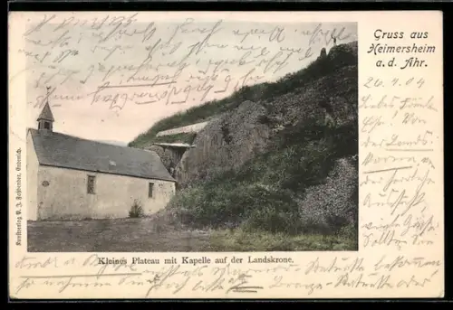 AK Heimersheim a. d. Ahr, Kleines Plateau mit Kapelle auf der Landskrone
