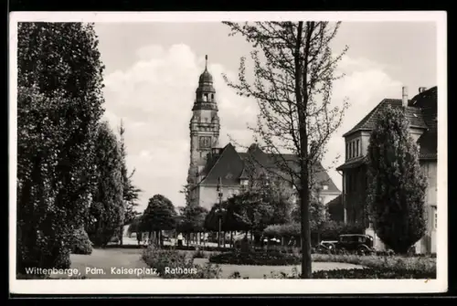AK Wittenberge, Kaiserplatz mit Rathaus
