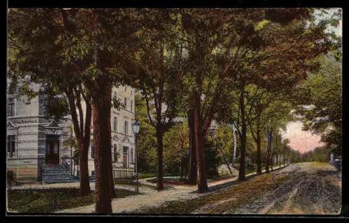 AK Altruppin, Strassenpartie mit Hotel St. Hubertus
