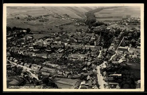 AK Belzig, Ortsansicht vom Flugzeug aus