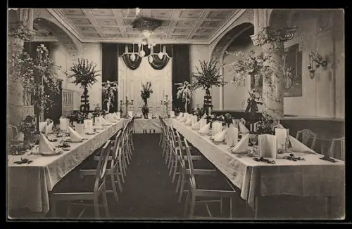 AK Berlin-Kreuzberg, Hotel Deutscher Hof, Luckauerstrasse 15, Inh. Fritz Hannecke, Weisser Saal