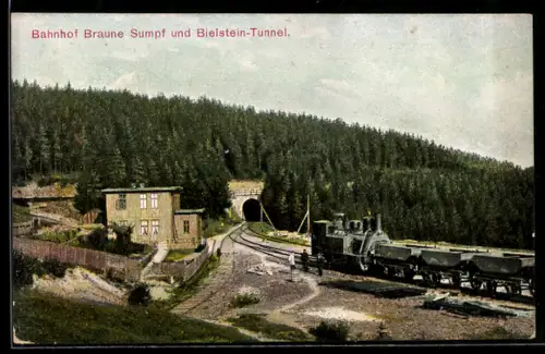 AK Braune Sumpf, Bahnhof Braune Sumpf, Bielstein-Tunnel, Harz-Zahnrad-Bahn