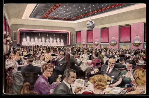 Künstler-AK Berlin-Kreuzberg, Ballhaus Resi, Hasenheide 32-38