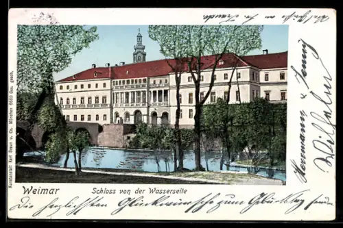 AK Weimar, Schloss von der Wasserseite
