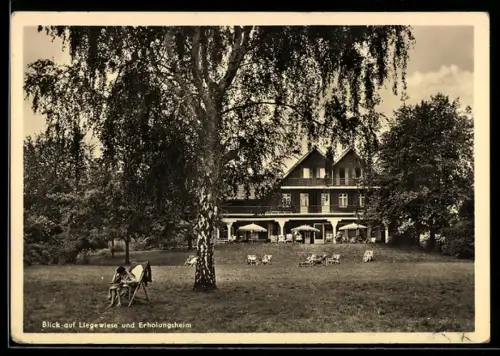 AK Berlin-Kladow, Blick auf Liegewiese und Erholungsheim