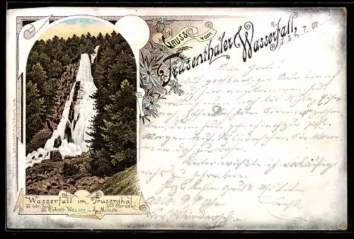 Lithographie Trusetal, Wasserfall