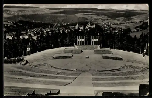 AK Schwarzenberg im Erzgebirge, Feierstätte mit en auf dem Rockelmann