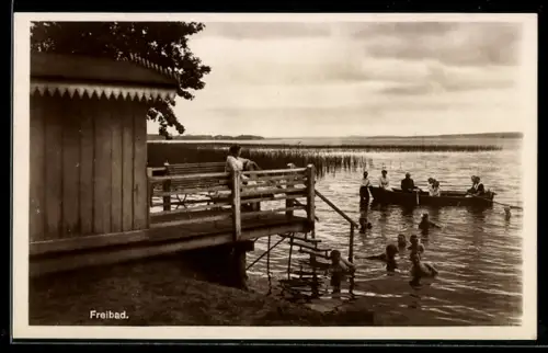 AK Theresienhof am Scharmützelsee, Erholungsheim des Gewerkskrankenhauses Berlin, Freibad