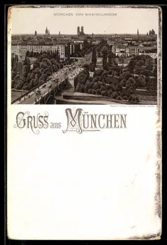 AK München, Blick vom Maximilianeum
