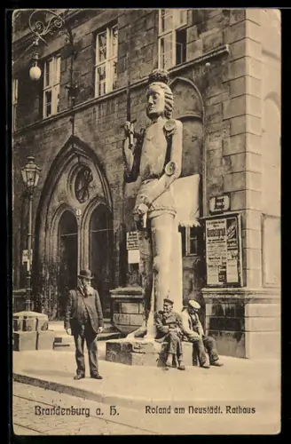 AK Brandenburg a. H., Roland am Neustädt. Rathaus