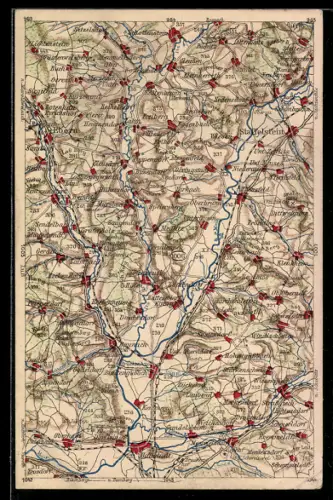 AK Staffelstein, Karte der Umgebung, Wona-Verlag Landkarte