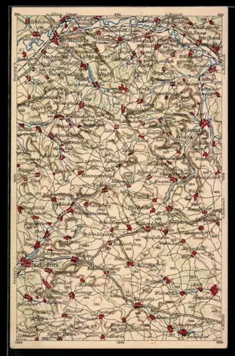 AK Schesslitz, Karte der Umgebung, Rotenburger Wald, Kocher, Gaildorf, Wona-Verlag Landkarte