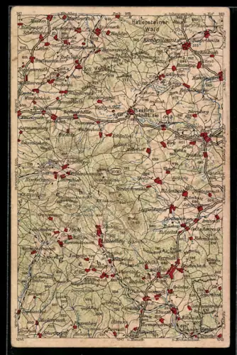 AK Weissenstadt, Wanderkarte Umgebung, Wona-Verlag Landkarte