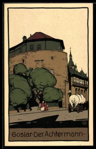 Steindruck-AK Goslar, Der Achtermann