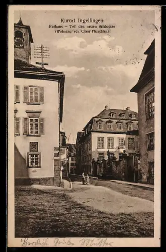 AK Ingelfingen, Rathaus, Teil des neuen Schlosses, Wohnung von Cäsar Fläschlen