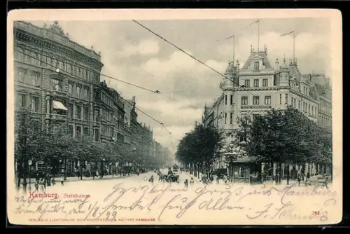 AK Hamburg-St.Georg, Strassenpartie am Steindamm