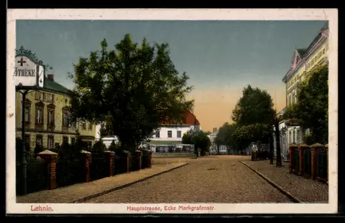 AK Lehnin, Hauptstrasse Ecke Markgrafenstrasse