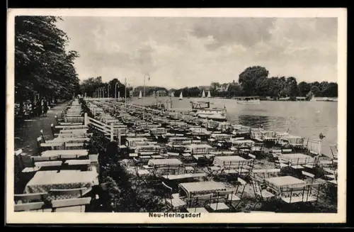 AK Berlin-Köpenick, Gasthaus Neu-Heringsdorf, Uferansicht