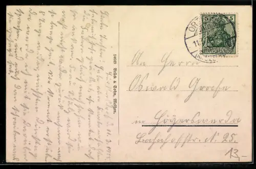 AK Ortrand, Partie am Markt mit Ratskeller