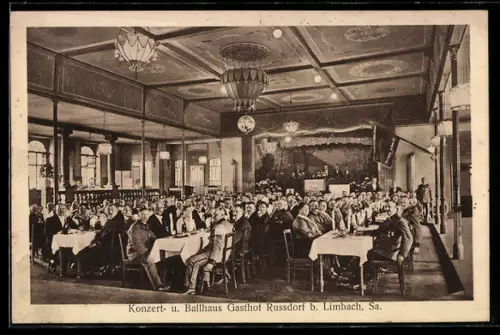 AK Russdorf b. Limbach, Gasthof Konzert- und Ballhaus