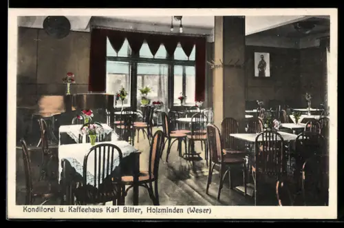 AK Holzminden /Weser, Konditorei und Cafe Karl Bitter, Innenansicht