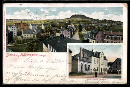 AK Bärenstein i. Erzgeb., Gasthaus Herm. Gehlert, Teilansicht