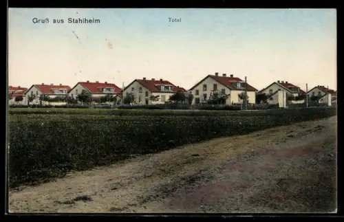AK Stahlheim, Totalansicht mit Feldweg