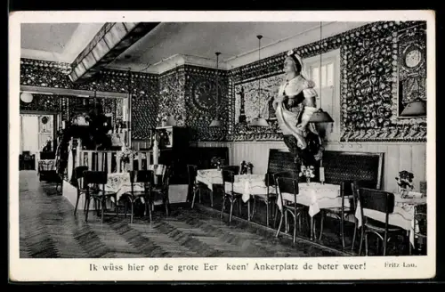 AK Büsum, Nordseebad, Restaurant und Cafe Alter Muschelsaal, Innenansicht