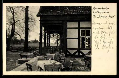 AK Braunschweig-Riddagshausen, Auf der Terrasse vom Grünen Jäger