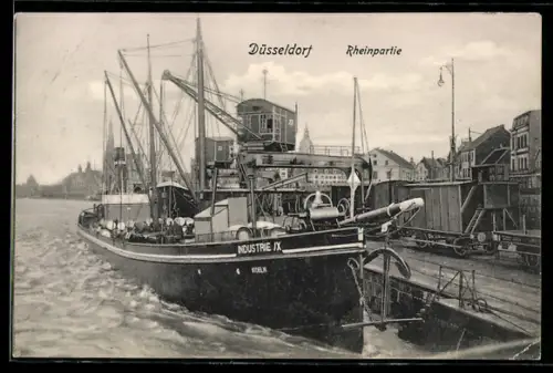 AK Düsseldorf, Rheinpartie mit Dampfer Koeln