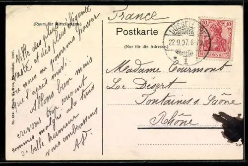 AK Düsseldorf, Rheinpartie mit Dampfer Koeln