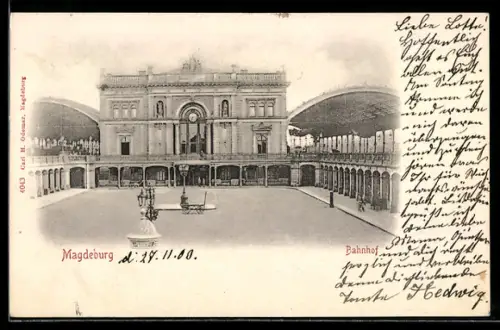 AK Magdeburg, Blick zum Bahnhof