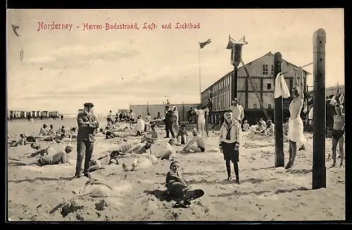 AK Norderney, Am Herren-Badestrand