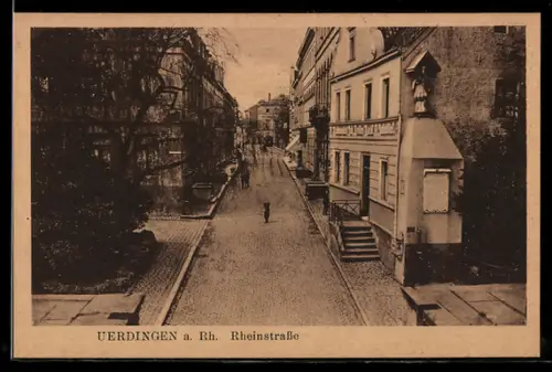 AK Uerdingen a. Rh., Blick in die Rheinstrasse