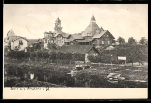 AK Grünheide i. M., Blick in den Ort