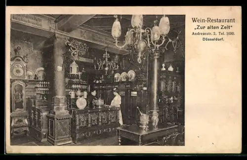 AK Düsseldorf, Wein-Restaurant Zur alten Zeit, Andreassstr. 2