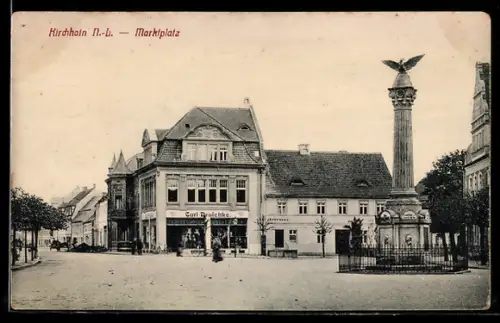 AK Kirchhain /N.-L., Marktplatz mit Carl Druschke